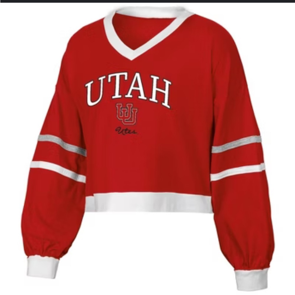 Rivalry Threads 91 Utah Utes Long Sleeve V-Neck Shirt in Red Size Small
